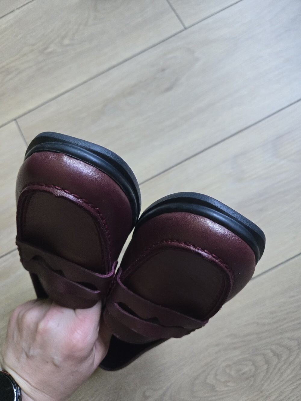 NWOT L'Intervalle Burgundy Leather Penny Loafers Size EU 38 - Picture 6 of 8